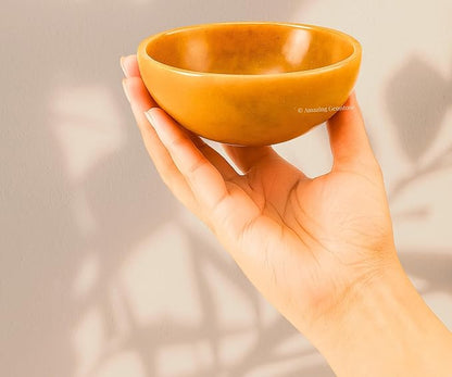 Yellow Jasper Crystal Bowl - 3 Inch Decorative Bowls for Room and Home Decor - Gemstone Healing Crystals for Elegant Display, Positive Energy Balance and Gift