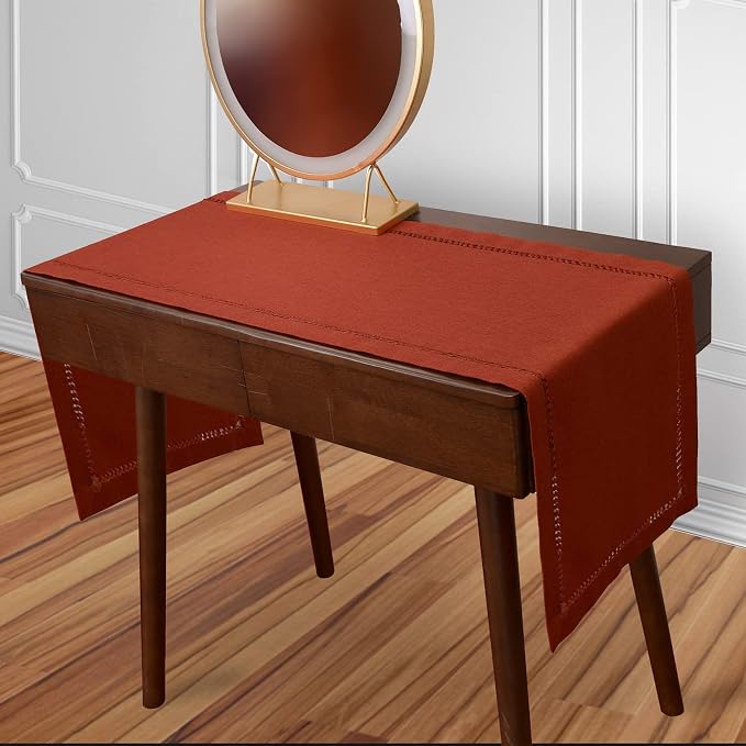 Grelucgo Handcrafted Solid Cinnamon Color Dining Table Runner - Image 4