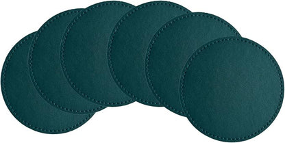 Set of 6 Leather Coasters, Round Coasters - Image 6