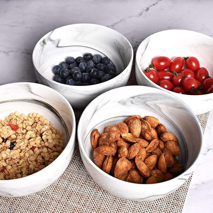 Marbling Ceramic Bowl Set of 4, 33 Oz, Dishwasher and Microwave Safe - Image 5