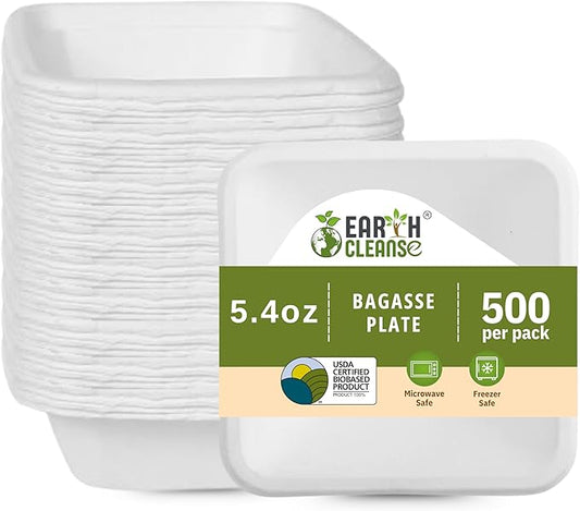 5.4 oz Paper Bowls [500 Pack] – Heavy-Duty Disposable Sugarcane Bowls, Made from Bagasse, Microwave & Leak-Resistant – Great for Cereal, Salad, Snacks, and Soups