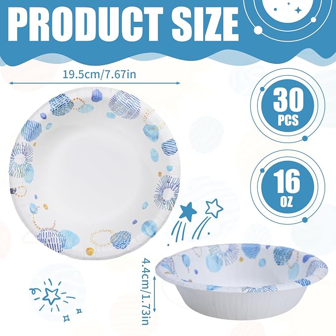 16oz Paper Bowls 30 Count, Disposable Bowls Soak Proof and Microwaveable - Image 6