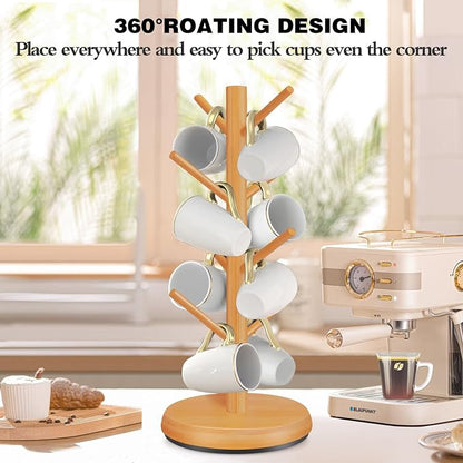 Mug Holder Tree, New Upgraded 360° Rotated 8 Hooks Coffee Cup Holder - Image 2