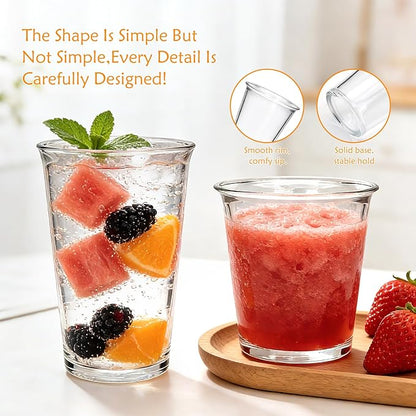 12 Pack Highball Glasses Set, 12 oz & 10 oz Stackable Thick Glass Cups | - Image 4