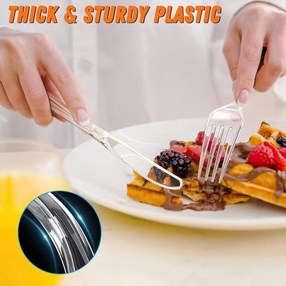 360 Count Plastic Silver Ware Heavy Duty, 120 Forks, 120 Spoons, 120 Knives - Image 4