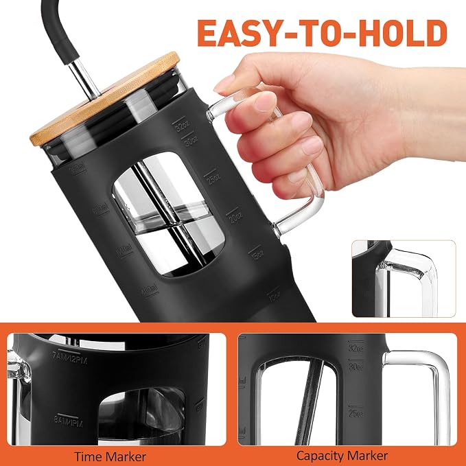 WINSA Glass Tumbler with Lid, 32 oz Glass Cup with Handle, Glass Water Bottles - Image 3