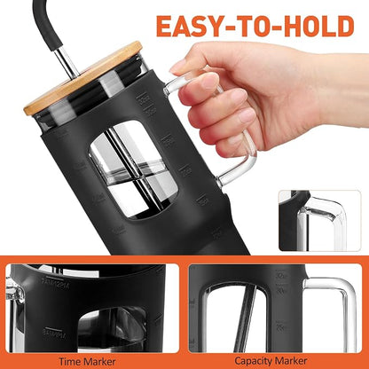 WINSA Glass Tumbler with Lid, 32 oz Glass Cup with Handle, Glass Water Bottles - Image 3