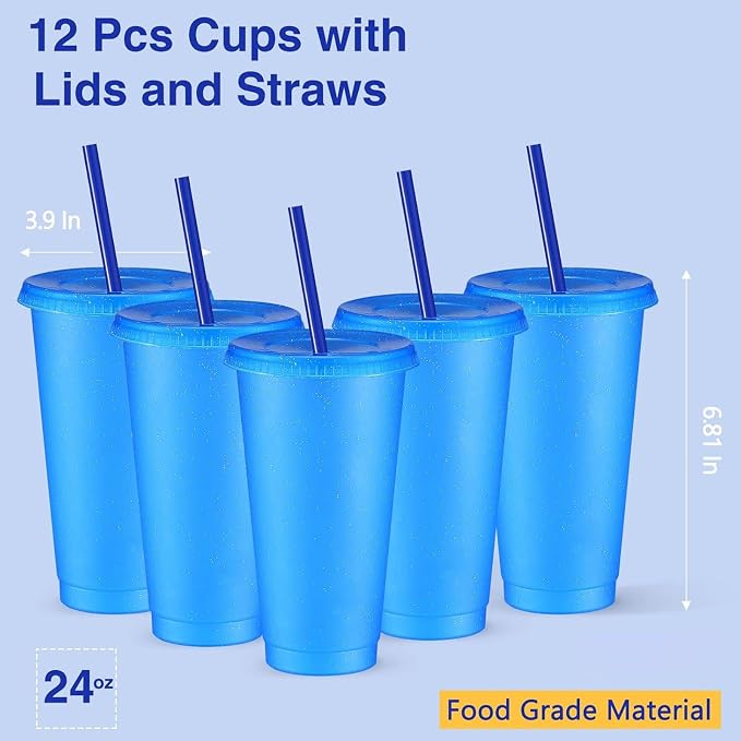 Amyhill 12 Pcs Reusable Glitter Cups - Image 2