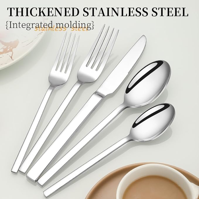 Silverware Set, 20-Piece Forged Novelty Flatware Cutlery Utensil Set Premium - Image 6