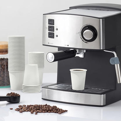 100 Count 8 oz Coffee Cups, Leak-Free Food Safe Paper Cups 8 oz, Disposable 8oz White Paper Cups for Cold and Hot Drinks