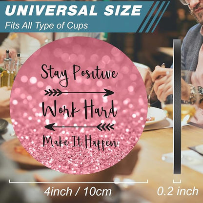Coasters for Drinks, Kitchen Home Decor Housewarming Gift, Round 4 in - Image 3