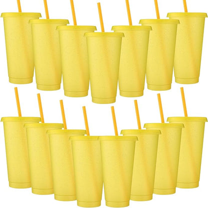 Honeydak 15 Pack Tumbler with Straw and Lid Bulk Cups by Honeydak