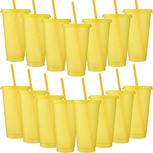 Honeydak 15 Pack Tumbler with Straw and Lid Bulk Cups by Honeydak