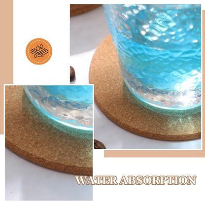 Boao 12 Pcs 4 Inch Round Absorbent Cork Coasters Wooden Cork Plant Coasters - Image 6