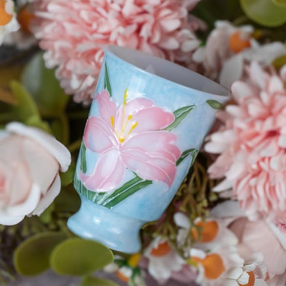 KAMMAK Ceramic Tea Cups Set of 2, 1.5 oz, Vintage Small Teacups, 734N | Hand - Image 3