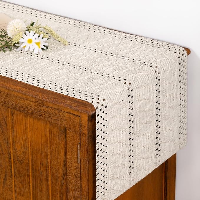Boho Table Runner Summer Farmhouse Rustic Dining Dresser Scarf Home Decor | by Socomi