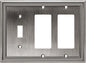 Henne Bery Sunken Pearls Heavy Duty Decorative Wall Plate Switch Plate Outlet Cover (Single Toggle/Double Decorator, Heirloom Silver)