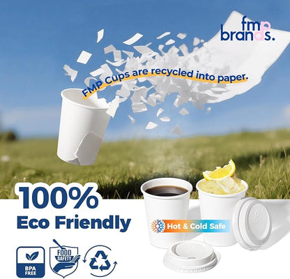 Fit Meal Prep 100 Pack 8 oz Disposable Coffee Cups - Image 5