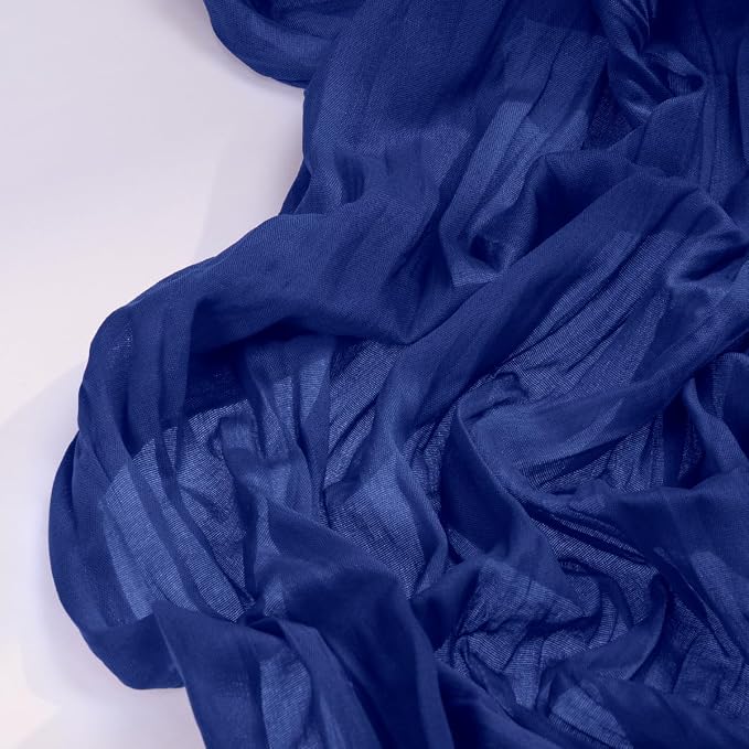 DeZerlor Royal Blue Cheesecloth Table Runner 1 Pack Summer Boho Runner | - Image 3