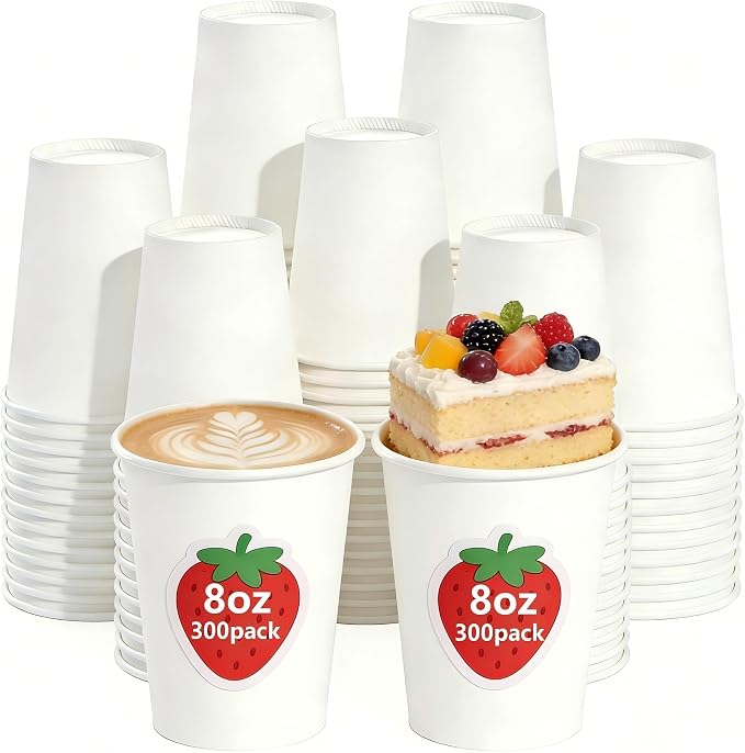 Disposable Paper Cups 8 oz Paper Cups Hot & Cold Drink Cups by Unknown
