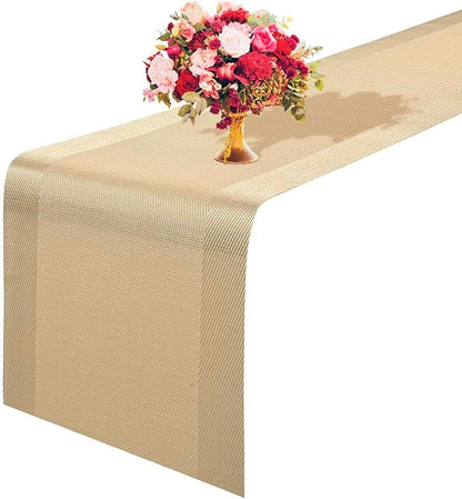 GIVERARE Table Runner, 12x53in Heat-Resistant Woven Vinyl Long Tabletop by GIVERARE