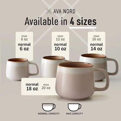 Ava Nord Small Stoneware Ceramic Coffee Mugs Set of 4-6 oz - Image 5