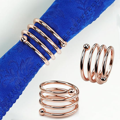 Jofefe 6Pcs Rose Gold Napkin Rings Round Napkin Ring Set Napkin Holders by Jofefe