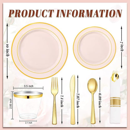 350PCS Pink Disposable Plates - Image 8