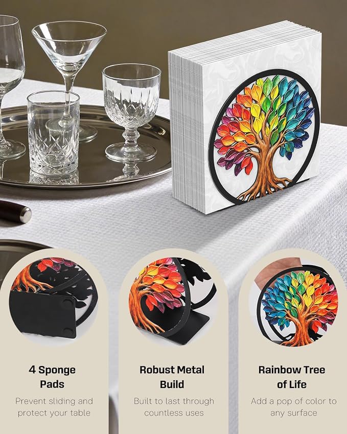 Uniclife Metal Napkin Holder for Table Standing Napkin Dispenser|Luncheon & - Image 4
