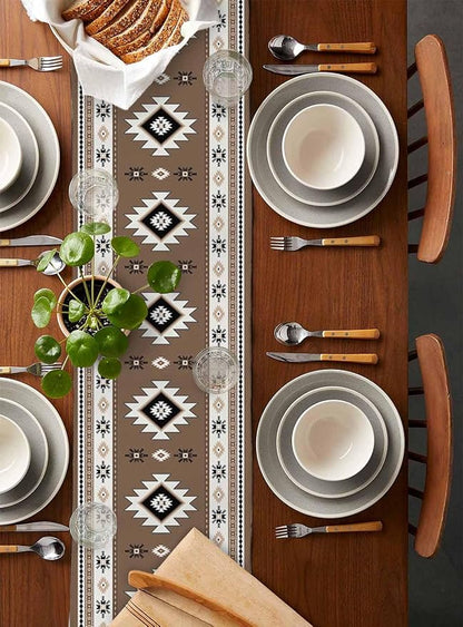 Southwest Aztec Short Table Runners 36 Inches, Cotton Linen Fabric Table Runner - Image 5