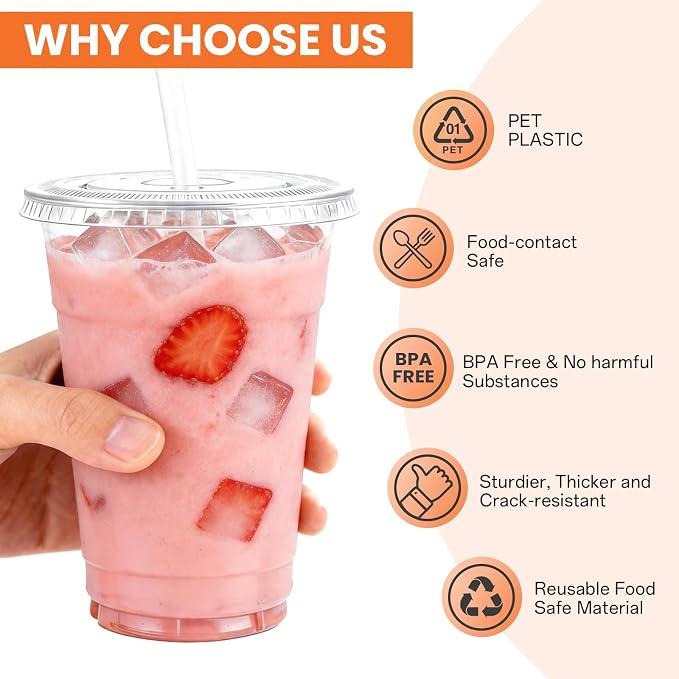 100 Pack 20oz Plastic Cups - Image 3