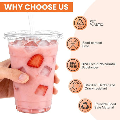 100 Pack 20oz Plastic Cups - Image 3