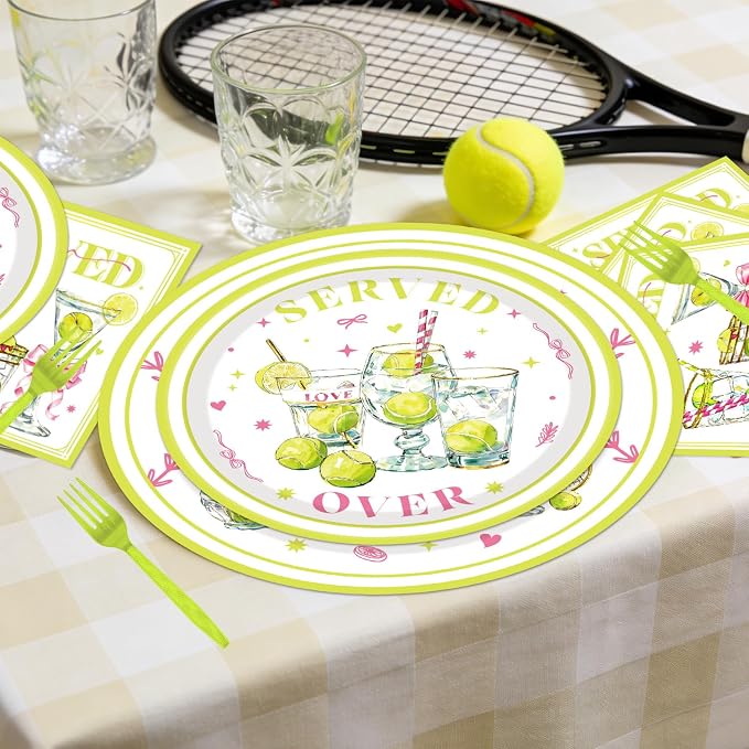 96Pcs Tennis Party Decorations Tableware Set Tennis Served Birthday Paper - Image 5
