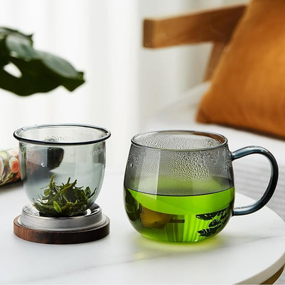 17 OZ Glass Tea Cup with Infuser and Lid, 500 ML Large Borosilicate Teacup - Image 5