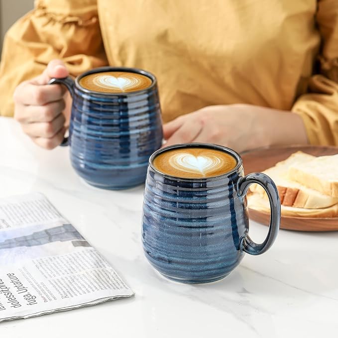 HASENSE Large Coffee Mugs Set of 2, Porcelain 20 oz Coffee Cups - Image 6
