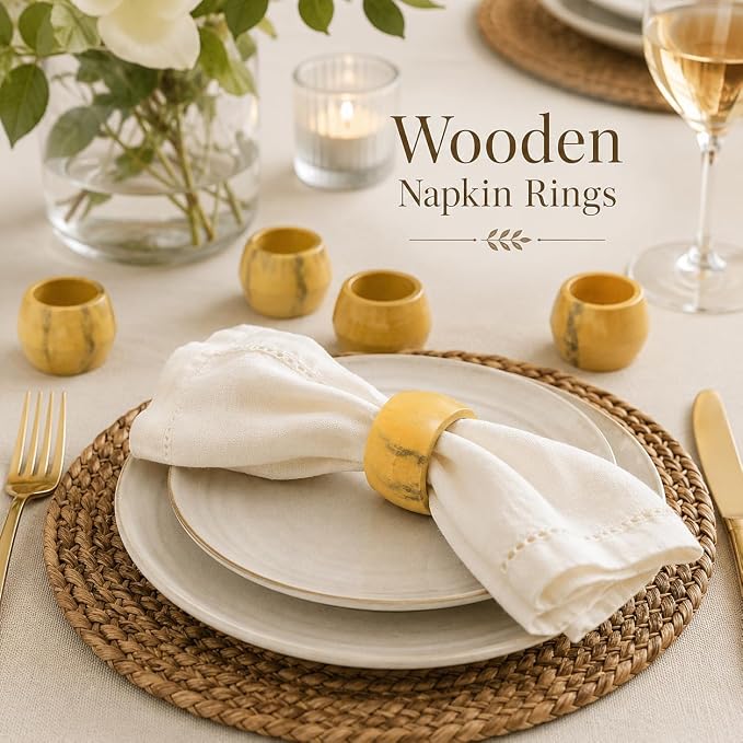 Wooden Napkin Rings Set of 12 - Image 2