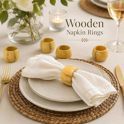 Wooden Napkin Rings Set of 12 - Image 2