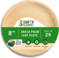The Palm Dinnerware – Palm Plates 8 Inch Round (25 Pack) | Compostable & Biodegradable | Like Bamboo Disposable Plates | Oven & Microwave Safe | Eco-Friendly Party Dinnerware