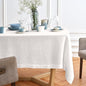Solino Home Linen White Tablecloth 70 x 108 Inch - 100% Pure Linen Rectangular Tablecloth - Machine Washable Table Cloth for Winter, Valentines, Spring, Easter - Sonoma