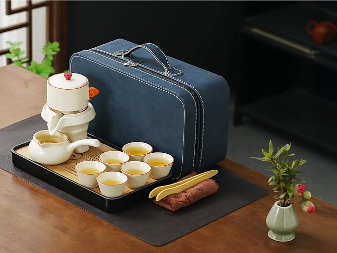 Japanese tea set with Infuser Semi Automatic Tea Set Magic Teapot with 6 cups - Image 7