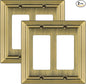 Metal Wall Plate for Electrical Outlets, Decorative Antique Brass Switch Plates Outlet Cover, Light Switch Cover Plate, 2-Gang Wall Plates (Double Decorator, 2 Pack)
