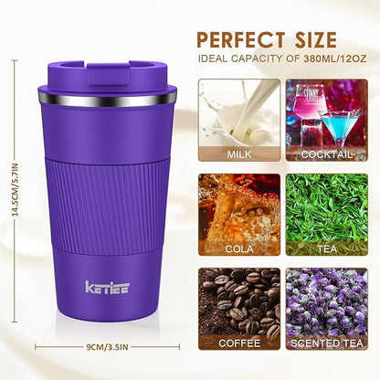 KETIEE 12oz Coffee Mug: Vacuum Insulated Coffee Cup - Image 6