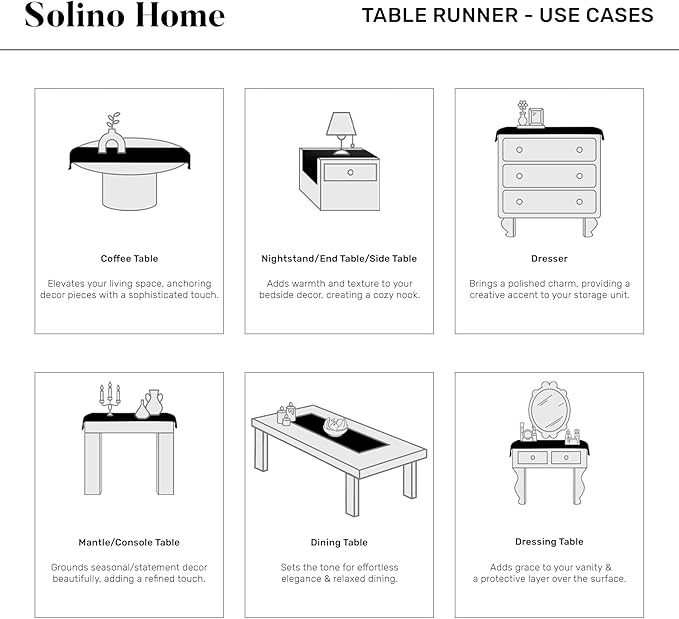 Solino Home Cotton Linen Dining Table Runner White Hemstitch, 14 x 36 in | - Image 6
