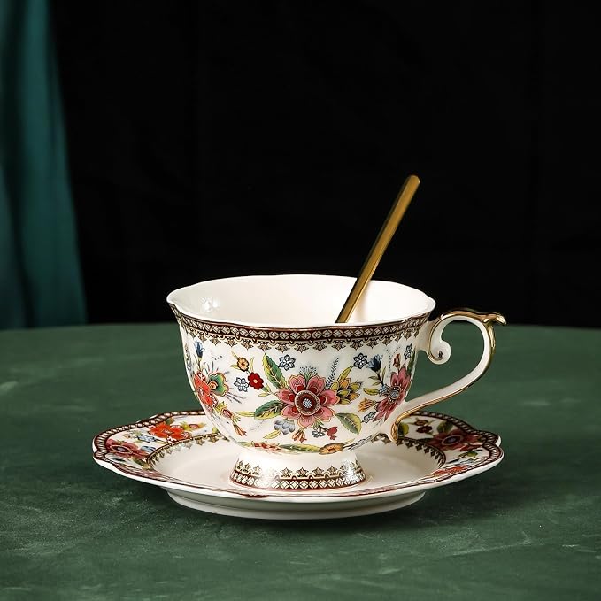 ACMLIFE Bone China Tea Cup and Saucer Set - Image 7