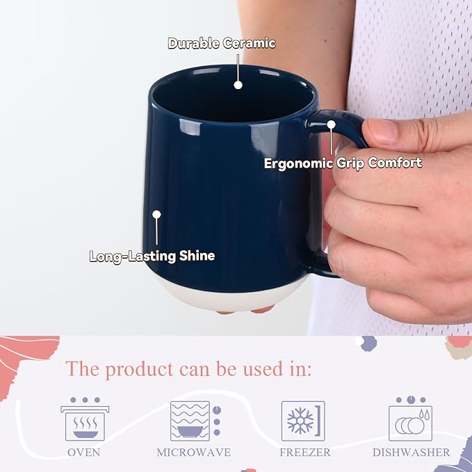 Miicol Ceramic Coffee Mug, 16 oz Large Coffee Cup, Tea Mug - Image 7