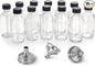 AOZITA 12 Pack, 2 oz Small Clear Glass Bottles w/Lid & 3 Funnels - 60ml Boston by AOZITA