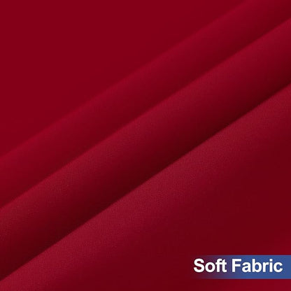 homing 2 Pack Rectangle Table Cloth, Elastic Fitted Fabric Tablecloth Fits for 6 Foot Folding Tables, Washable Table Cover for Picnic, Camping, Indoor & Valentine's Day (Wine Red, 30" x 72")