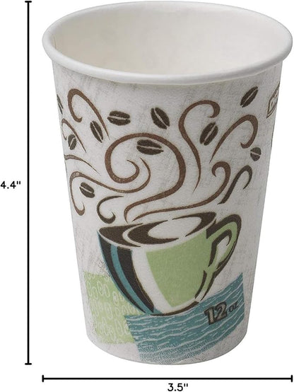 Dixie PerfecTouch WiseSize Coffee Design Insulated Paper Cup, 12oz Cups and - Image 2