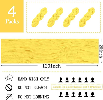 4 Pack Lemon Yellow Cheesecloth Table Runner 20 x 120 inch Gauze Table Runners - Image 2