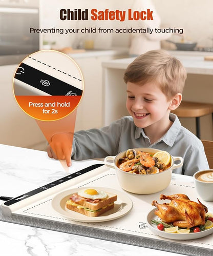 Warming Mat for Food, 36x15 Inch, Off White, Fast Heat, Child Lock | Includes - Image 7